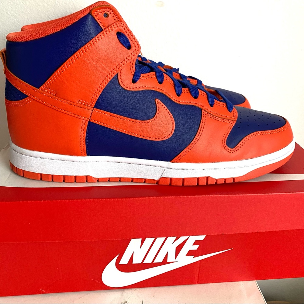 Nike Dunk Hi Retro Orange and Royal Blue Size 11